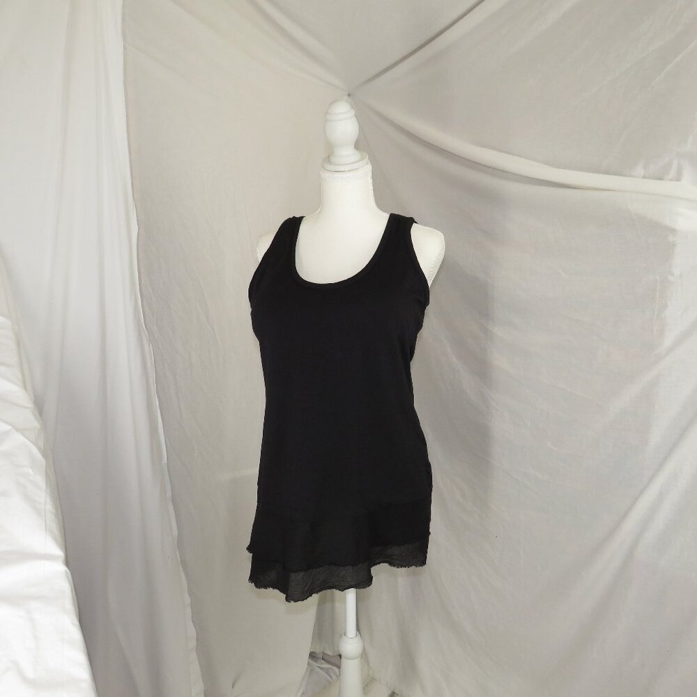 ITALIAN-MADE BLACK RAW HEM TANK | Y2K MINIMALIST STAPLE 100% premium cotton,